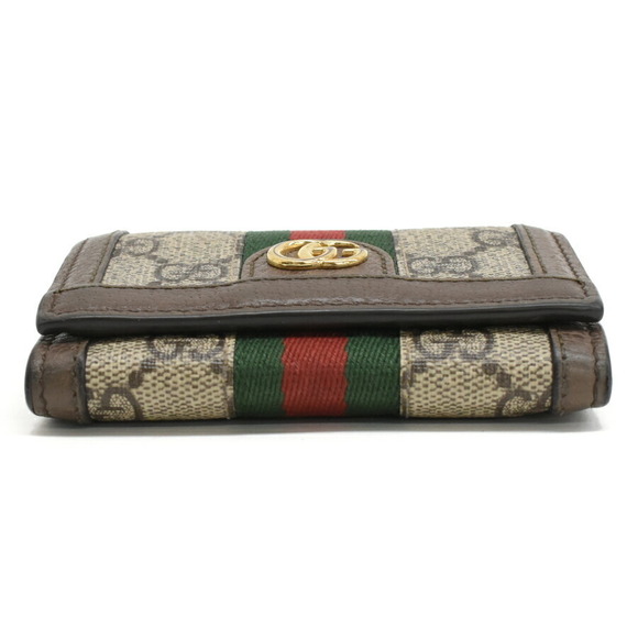 Gucci Tri fold Wallet Ophidia GG Supreme Sherry Line Beige - Picture 4 of 9